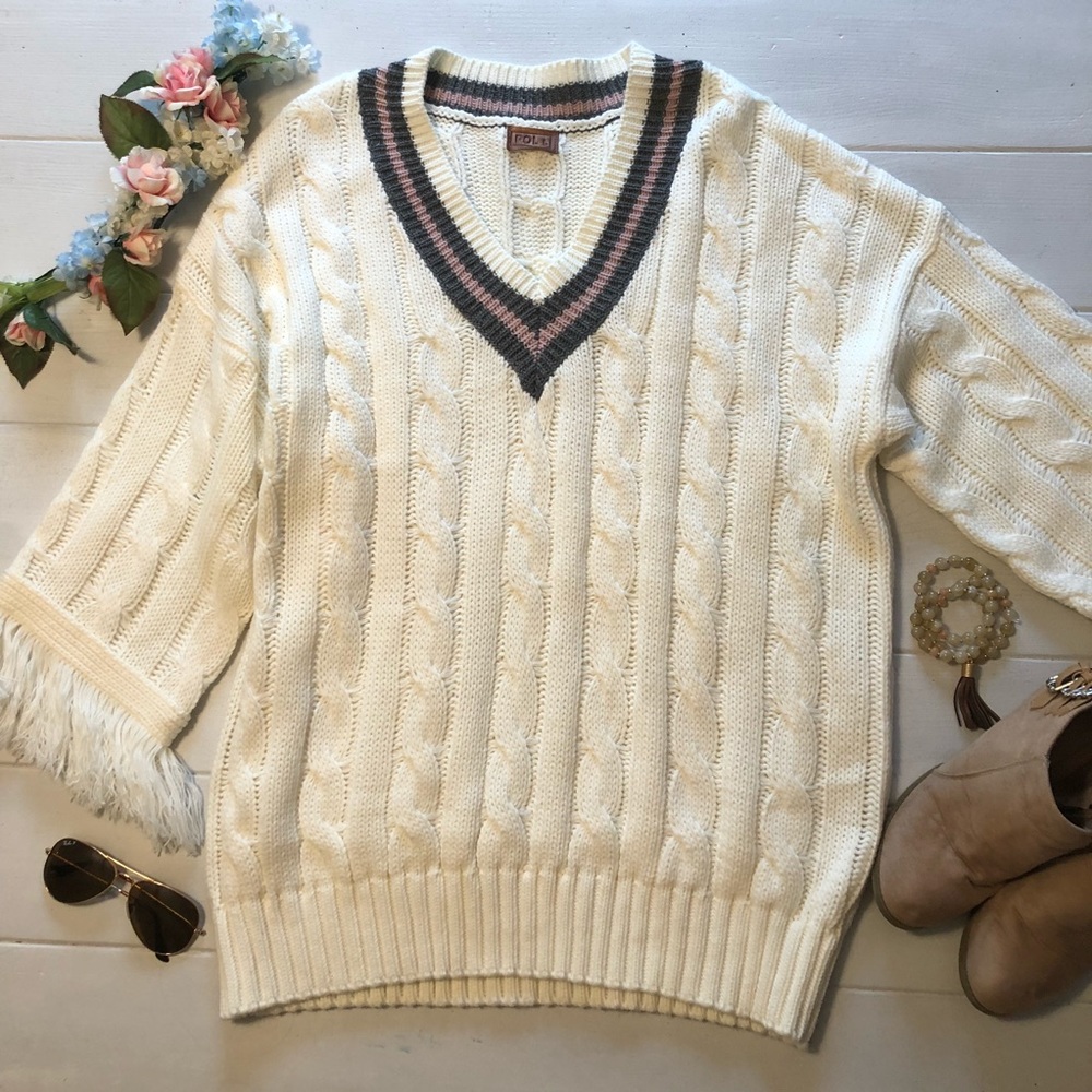 Distressed Varsity Sweater
